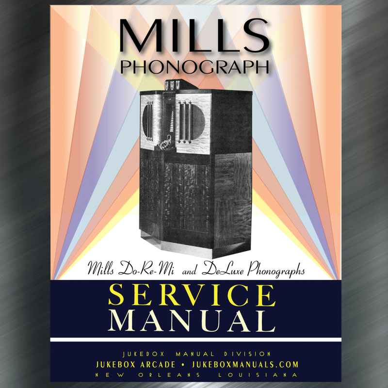 Mills Do-Re-Mi and Deluxe Phonographs Service Manual with Troubleshooting and Parts