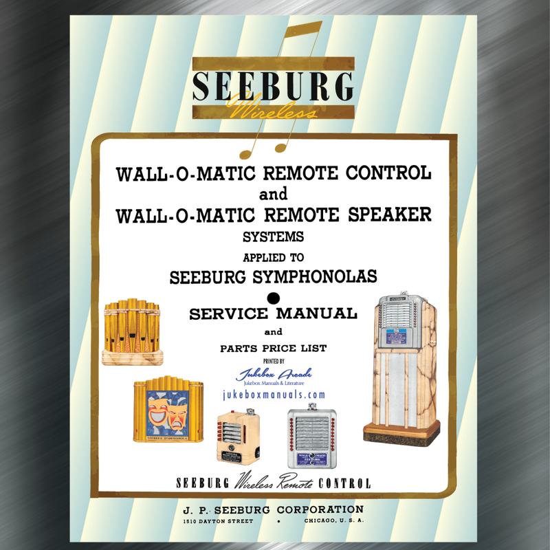 Seeburg, Wall-O-Matic Remote Control & Wall-O-Matic Speaker Remote Systems Play-Boy, Speak Organ Top Spot, Wall-O-Matic (1937-42) Manual & Brochure, Covers ALL selection systems for years above, remote transmitters, receivers, Speak organ, Wall-O-Matic, Pla-Boy