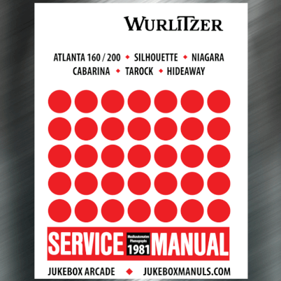 WURLITZER  Models for 1981 Models Atlanta 160 / 200 - Cabarina - Tarock - Niagara - Silhouette - Hideaway Service Manual with Parts Catalog With Trouble Shooting English, German and French