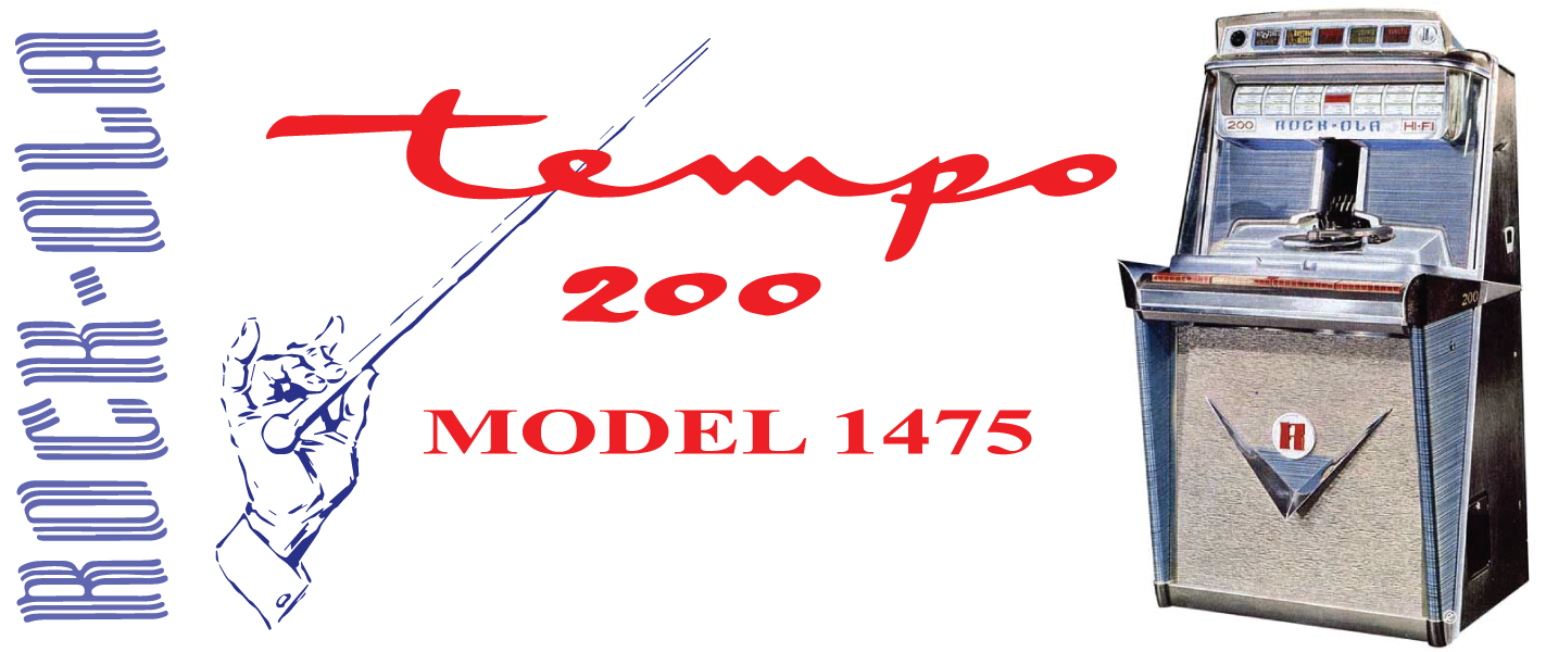Rock Ola Model 1475 Tempo 200 Selection  Service and Parts Manuals 