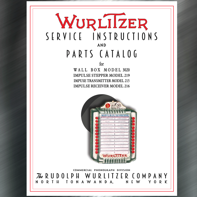 Wurlitzer 3020 Wall box Service Manual and  Parts Catalog (1946)