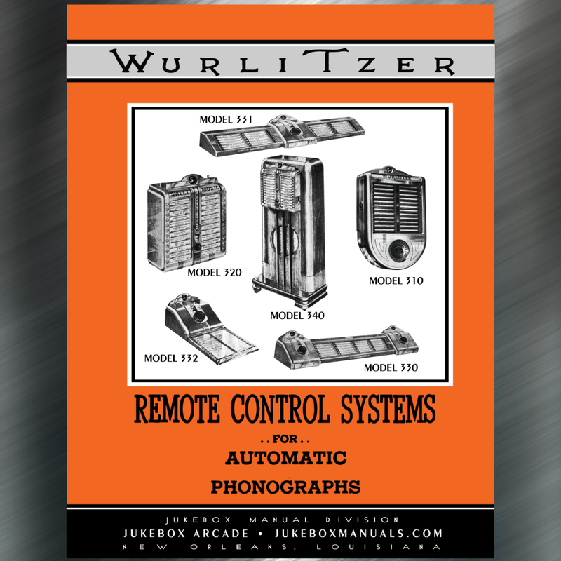 Wurlitzer Remote Control Systems 1939 - 1941 Complete Service Manual, Schematics and Troubleshooting Guides
